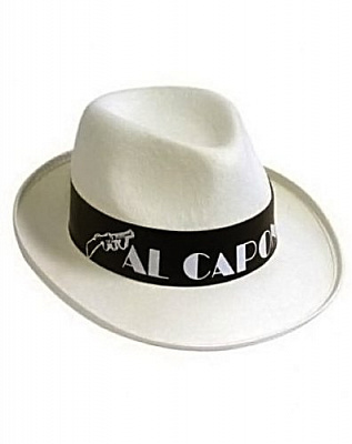 Шляпа гангстерская Al Capone (белая)