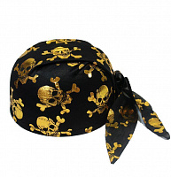 Товары для праздника|Карнавальные шляпы|Пиратские шляпы|Бандана детская с черепами (золотая)