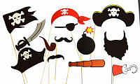 Товары для праздника|Аксессуары для карнавального костюма|Накладные усы и бороды|Набор Пиратская Фотосессия 13