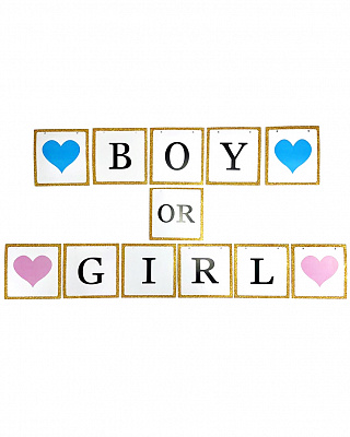 Гирлянда квадратики Boy or Girl