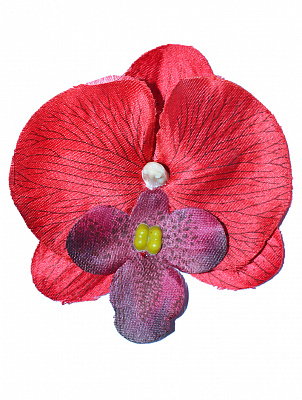 Квітка у волосся Орхідея (червона)