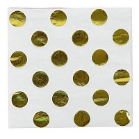 Серветки білі золоте коло 6 од