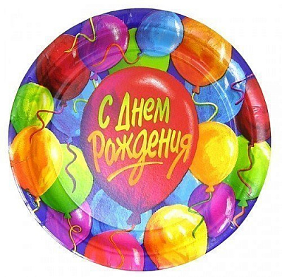 Тарілки Кульки З днем народження (рос)