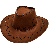 Шляпа ковбоя замшевая (коричневая)