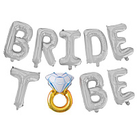 Надпись фольга Bride To Be кольцо (серебро)