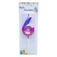 Свічка цифра грані на списі 6 (градієнт)