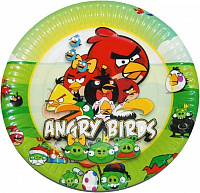 День Рождения|Тема Angry Birds|Тарелки праздничные Angry Birds 6 шт