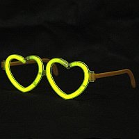 Светящиеся очки сердечки (желтые) Светящиеся очки сердечки (желтые)