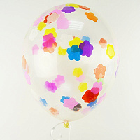 Воздушные шарики|Шары с гелием|Шар с конфетти Цветы разноцветные