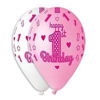 Воздушный шар 1-st Birthday (девочка) 30 см Воздушный шар 1-st Birthday (девочка) 30 см