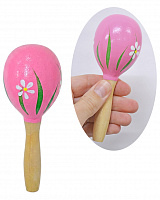 Маракас дерев'яний рожевий (маленький)