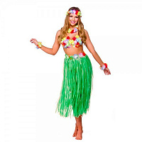 Тематичні вечірки|Гавайская вечеринка|Гавайські спідниці та шорти|Гавайський костюм із довгою спідницею (зелений)