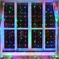 Гирлянда штора 3х3 м (мультиколор) Гирлянда штора 3х3 м (мультиколор)