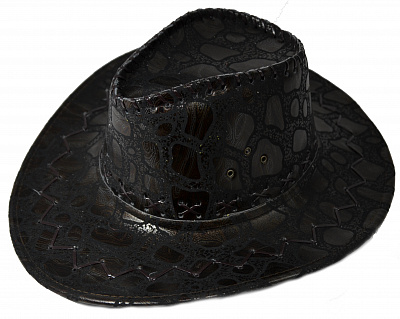 Шляпа ковбойская Змеиная кожа (черная)