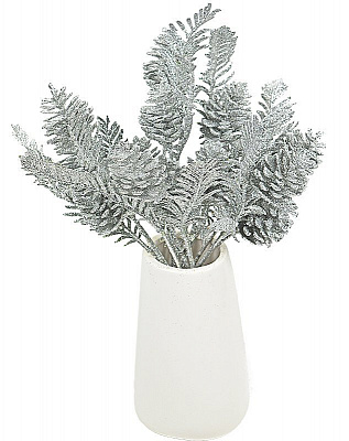 Декорация ваза с ветками (серебро)
