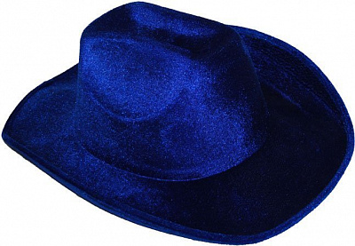 Шляпа Ковбоя велюр (синяя)