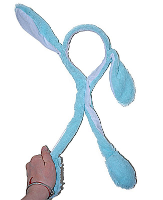 Обідок Кролика з рухомими вухами (блакитний)