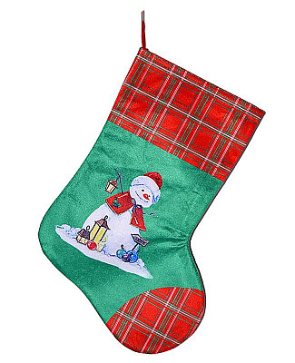 Шкарпетка з Сніговиком (красно-зелений)