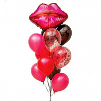 Праздники|Все на День Святого Валентина (14 февраля)|Воздушные шары на День Святого Валентина|Букет шаров Черри липс 12 шт. ГЕЛИЙ