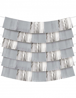 Гирлянда бахрома (серебро) 150х25см