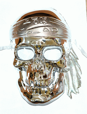 Маска череп пирата (серебро)