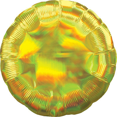 Куля фольгована коло 19" голографічна золото