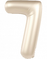 Куля цифра 7 фольгована 90см Slim (біле золото) Куля цифра 7 фольгована 90см Slim (біле золото)