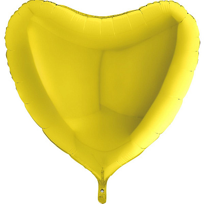 Куля фольгована 91см Серце жовте