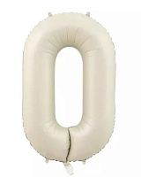 Шар цифра 0 фольга 66 см (слоновая кость)