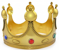 Товары для праздника|Рожки, ушки, обручи, короны|Карнавальные короны|Корона детская Царь (золотая)
