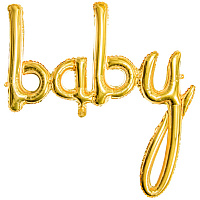 Воздушные шарики|Фольгированные надписи|Надпись фольга baby (золото)