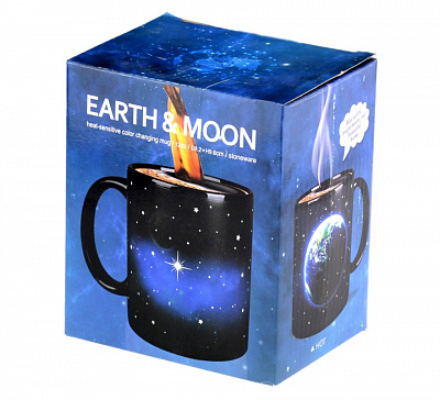 Чашка планета Земля и Луна