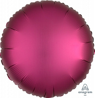 Воздушные шарики|Трендовые шары|Шар фольга круг 18" Сатин бургундия