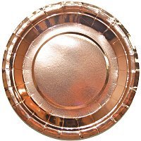 Тарелки фольг розовое золото 23см Тарелки фольг розовое золото 23см