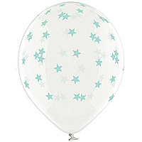 Свята |Новый Год|Новорічні повітряні кульки|Повітряна куля кристал Зірки м'ятні 30 см