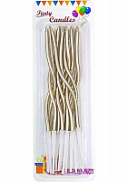 Свечи Зигзаг тонкие (шампань) 12 шт