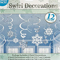 Свята |Новогодние украшения|Сніжки|Набір спіралей сніжинка 12 од