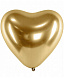 Воздушный шар Сердце хром золотое 30см