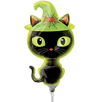 Воздушные шарики|Шары фольгированные|Тематические|Мини-фигура Кошечка черная