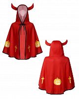 Накидка детская с рожками (красная)