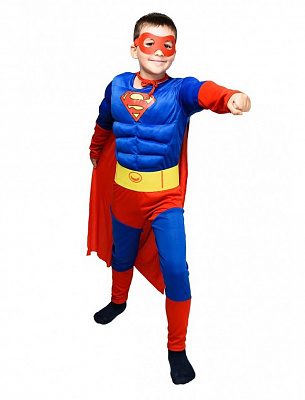 Костюм Супермен с мускулами 4-6 лет