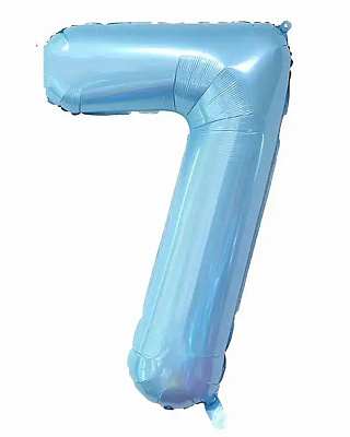 Куля цифра 7 фольгована 66 см (блакитна)