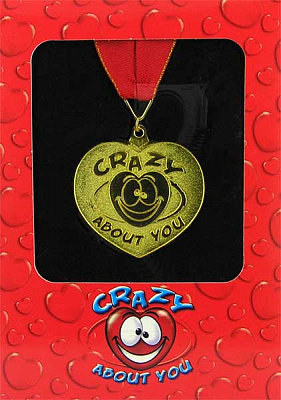 Медаль подарочная в рамке "Crazy about you" .