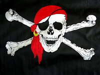 Тематические вечеринки|Пиратская вечеринка|Декорации и гирлянды на пиратскую вечеринку|Пиратское знамя 150*90