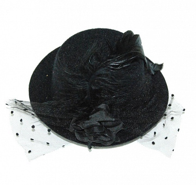 Шляпка мини Гламур (Черная)