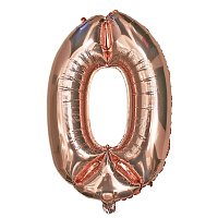 Шар цифра 0 фольга 66см (розовое золото) Шар цифра 0 фольга 66см (розовое золото)