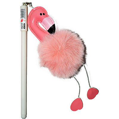 Ручка Фламинго мех (ассорти)