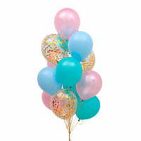 Воздушные шарики|Композиции и букеты из шаров|Букет шаров Лазурный 13 шт. ГЕЛИЙ