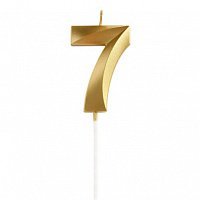Свічка цифра грані на списі 7 (золота) Свічка цифра грані на списі 7 (золота)
