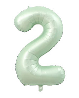 Шар цифра 2 фольга 66 см (оливковая)